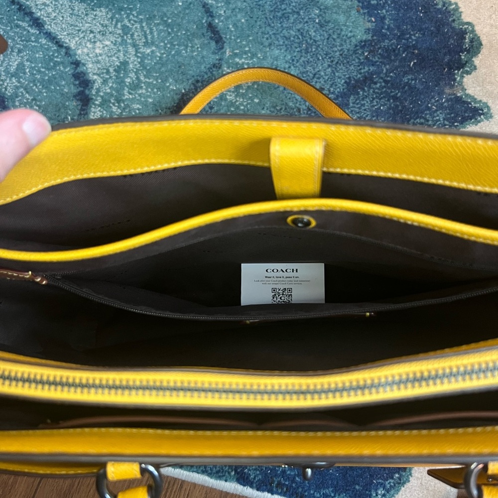 EUC Coach Yellow Work Tote - Picture 10 of 12